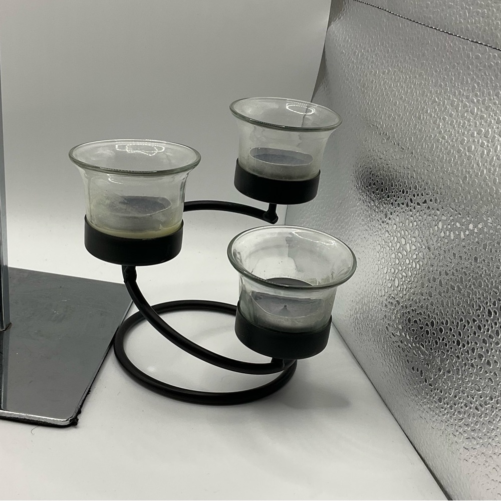 Metal Triple Tealight Candle